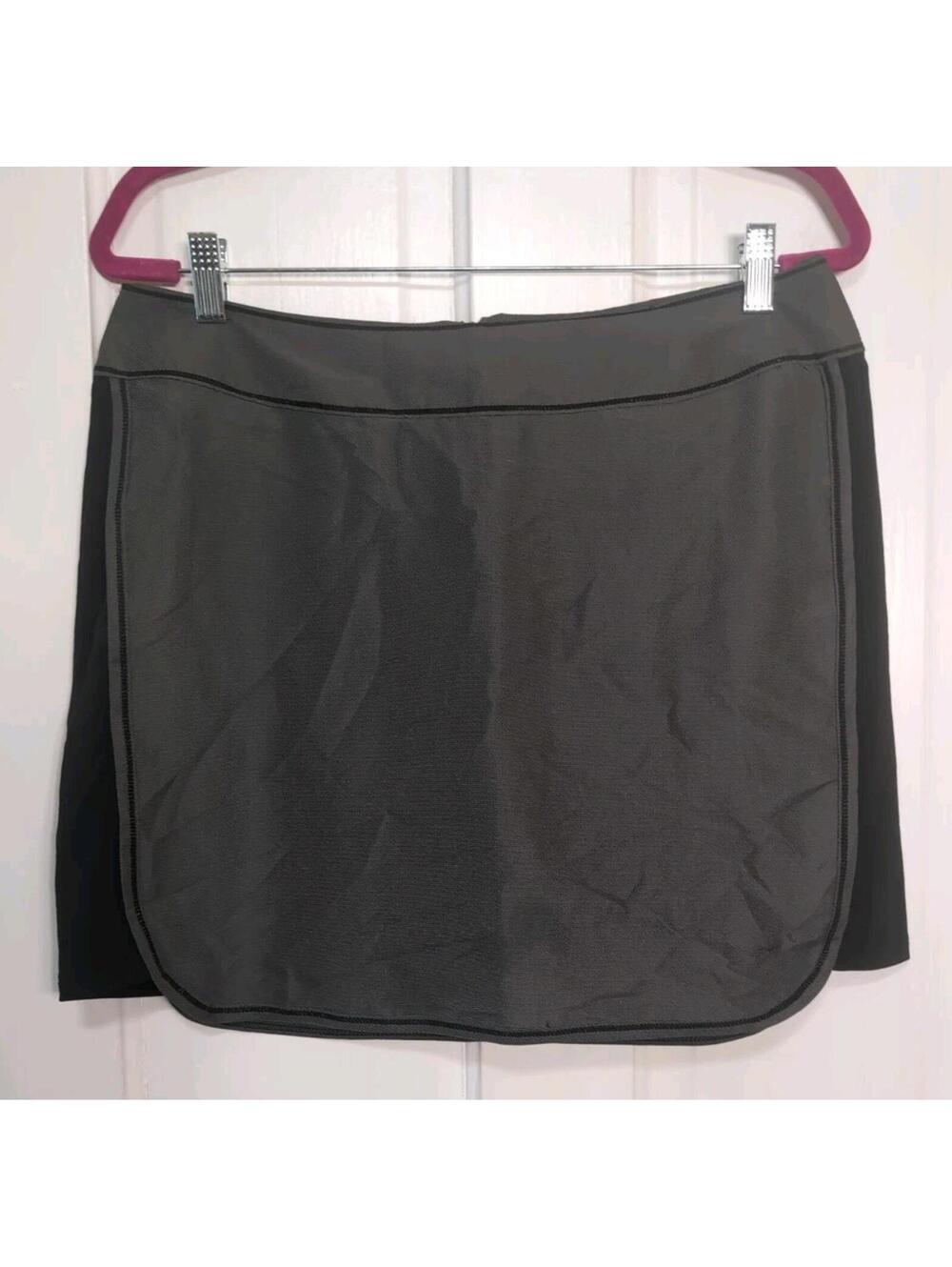 Antigua STRETCH MEdal Skirt Skort Gray Black Golf Sporty Women's 8(1316)